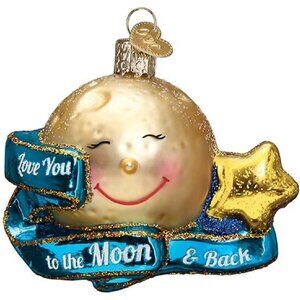 Old World Christmas Ornaments Love You to The Moon & Back Glass Blown